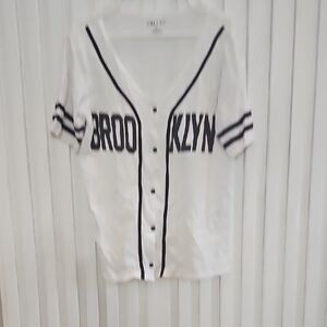 Brooklyn Baseball Jersey Black And White